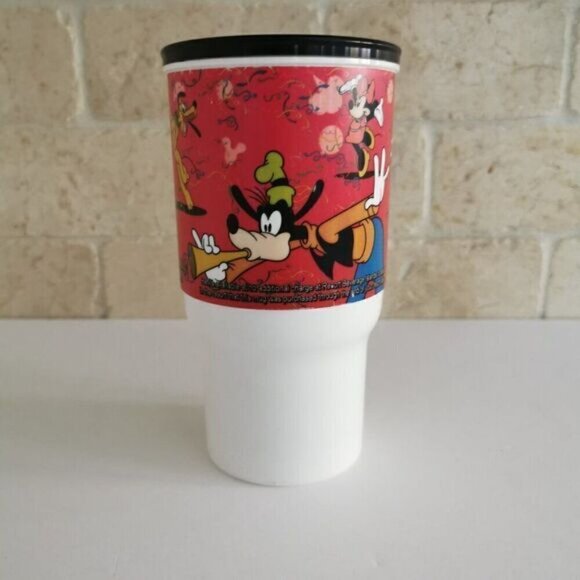 Disney Parks Celebrate Today Plastic Travel Mug Red Mickey Fab 5 Black Handle - Picture 4 of 8